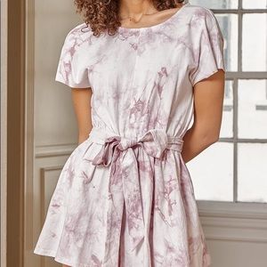 Lulus Pink Tie Dye Short Sleeve Romper